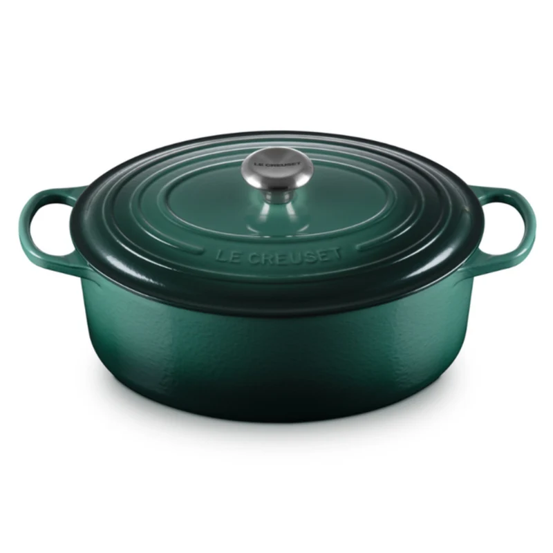 Panela Le Creuset Oval Signature Artichaut com Pegador Prata 13,9L 40cm