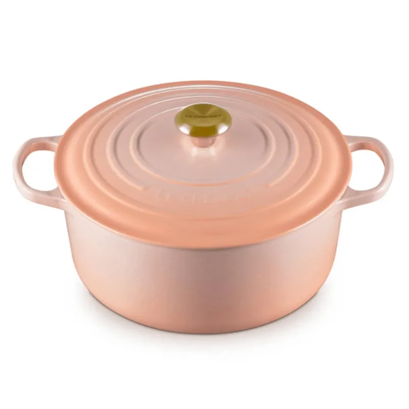 Panela Le Creuset Redonda Signature Pegador Dourador 24 CM Peche - 01.06.0670423