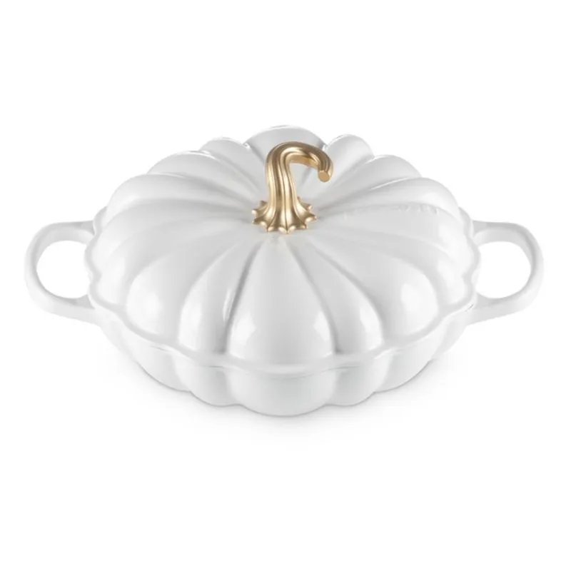 CAÇAROLA LE CREUSET BUFFET ABÓBORA 28CM EM FERRO FUNDIDO BRANCO 21338280101441