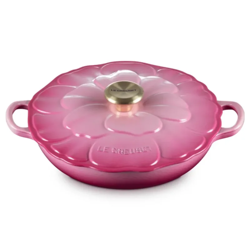 Caçarola Buffet Le Creuset 26 CM Signature Petal (Pegador Dourado) Berry - 01.06.0817439