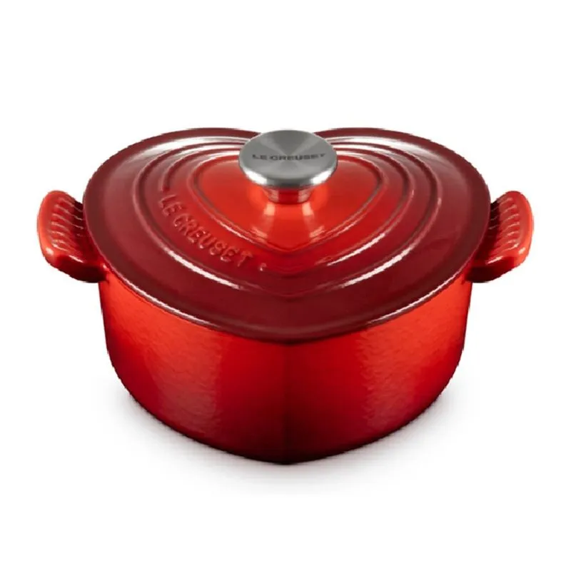 PANELA CORAÇÃO LE CREUSET TRADITION 20CM EM FERRO FUNDIDO VERMELHO 21601200602460