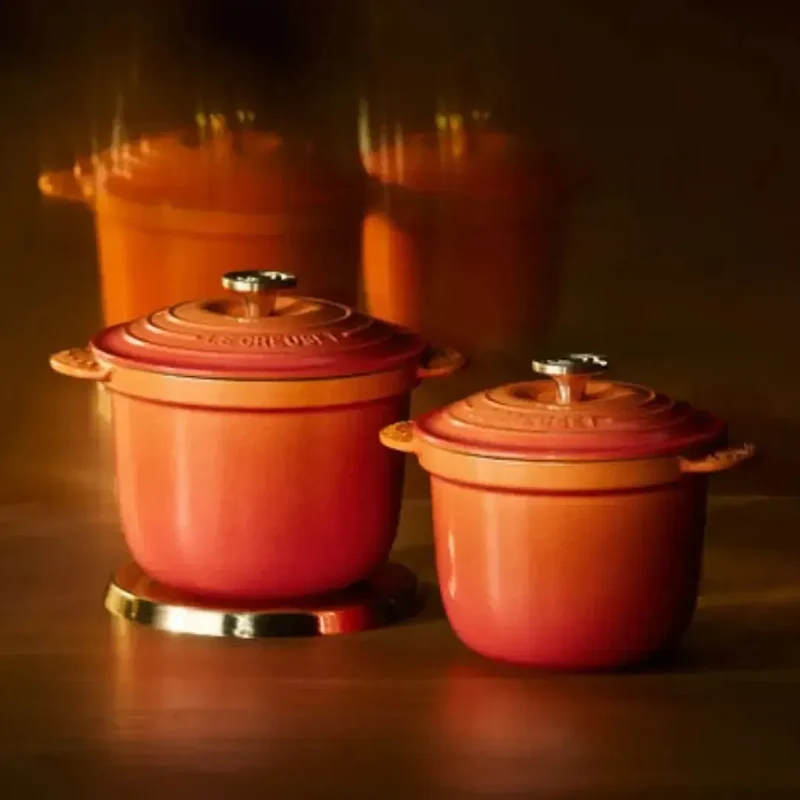Panela Le Creuset para Arroz Sem Tampa Interna Flamme Dorée com Pegador Dourado 2L 18cm
