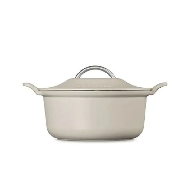 PANELA REDONDA LE CREUSET MODERN 26CM HERITAGE EM FERRO FUNDIDO MERINGUE 21700267164430
