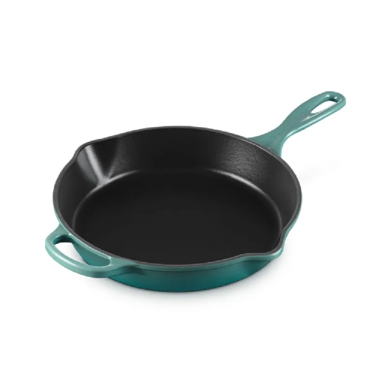 FRIGIDEIRA SKILLET LE CREUSET SIGNATURE 26CM REDONDA FUNDA EM FERRO FUNDIDO BLEU RIVIERA 20187260990422