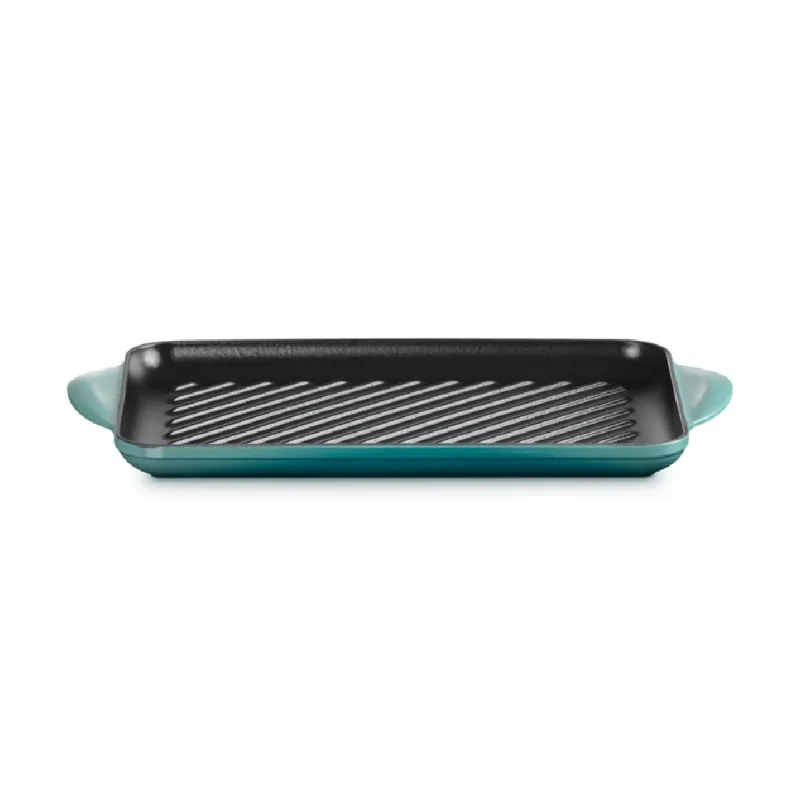 GRELHA RASA LE CREUSET TRADITION 32CM RETANGULAR EM FERRO FUNDIDO BLEU RIVIERA 20202320990460