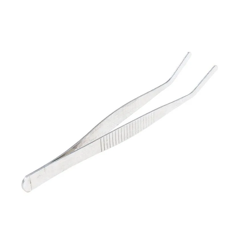 Pinça De Aço Inoxidável De Ponta Redonda Curva 12 Cm / 4,7 Polegadas