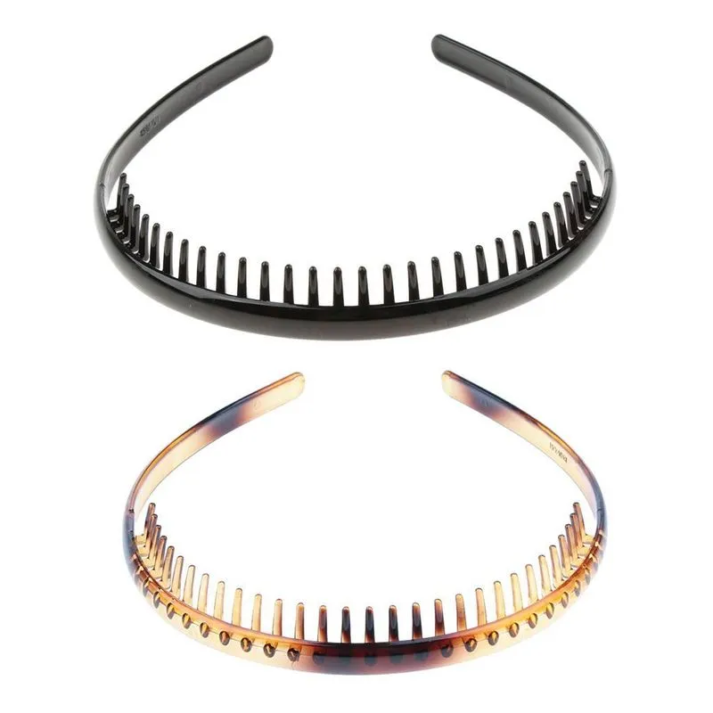 2/conjunto De Faixa De Cabelo Em Ziguezague De Resina Faixa De Argola Para Cabeça Dentada