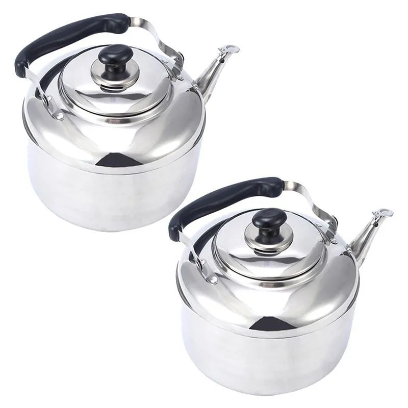 2 Pçs Chaleira De Aço Inoxidável Whistling Tea Cozinha De Café