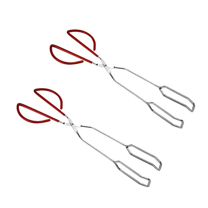 2 Pçs Churrasqueira Aço Inoxidável Tesoura Pinças Cozinha