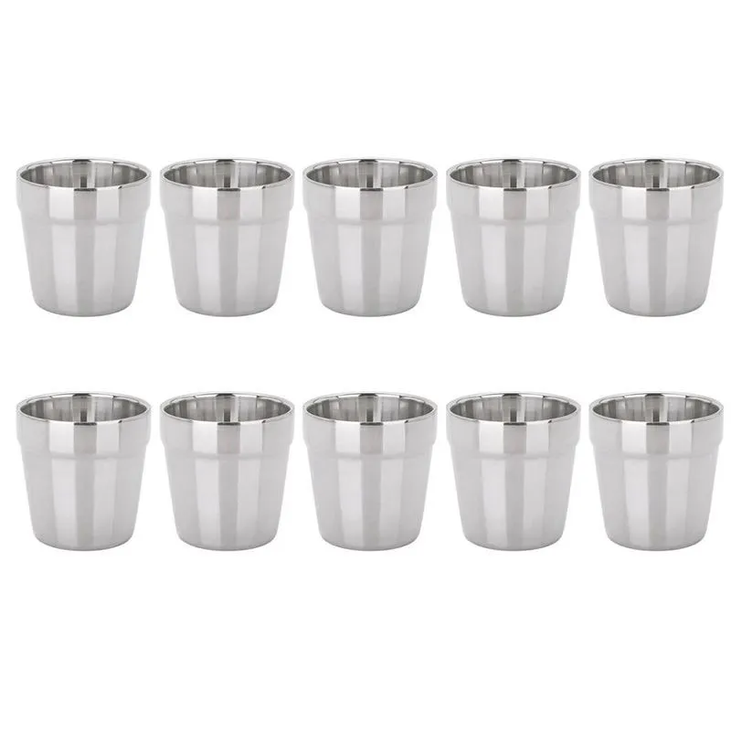 10 Peças Copos De Aço Inoxidável Caneca De Café Caneca De Cerveja Infantil