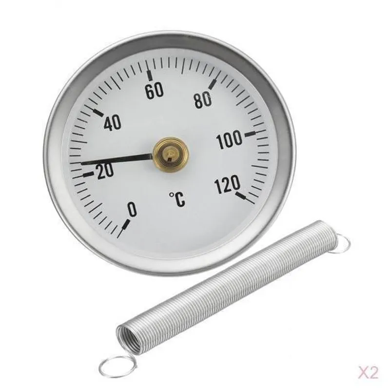2 Peças Medidor De Temperatura De Termômetro De Tubo Clip-on De 63 Mm