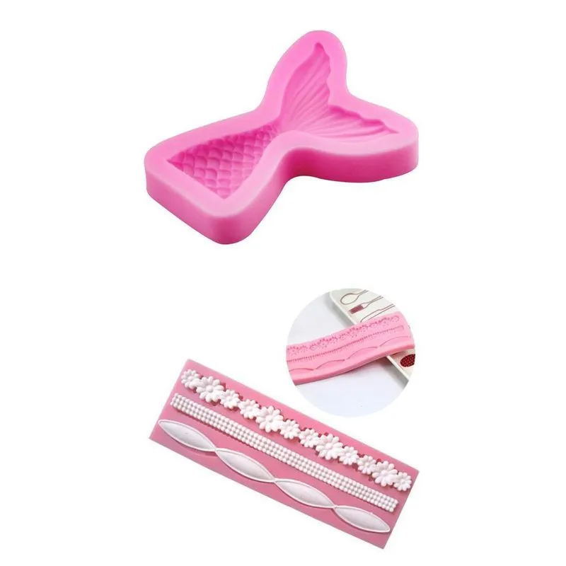 2 Peças De Molde De Bolo De Silicone Molde De Fondant Decoração De Gelo