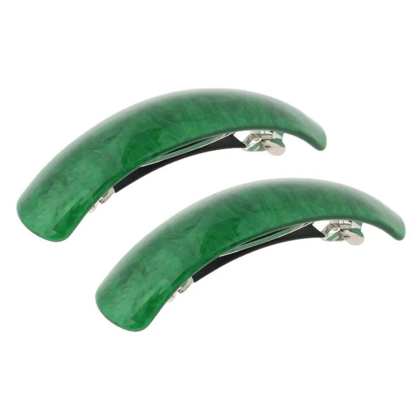 2 Peças Femininas Francês Automático Grande Cabelo Barrette Rabo De Cavalo