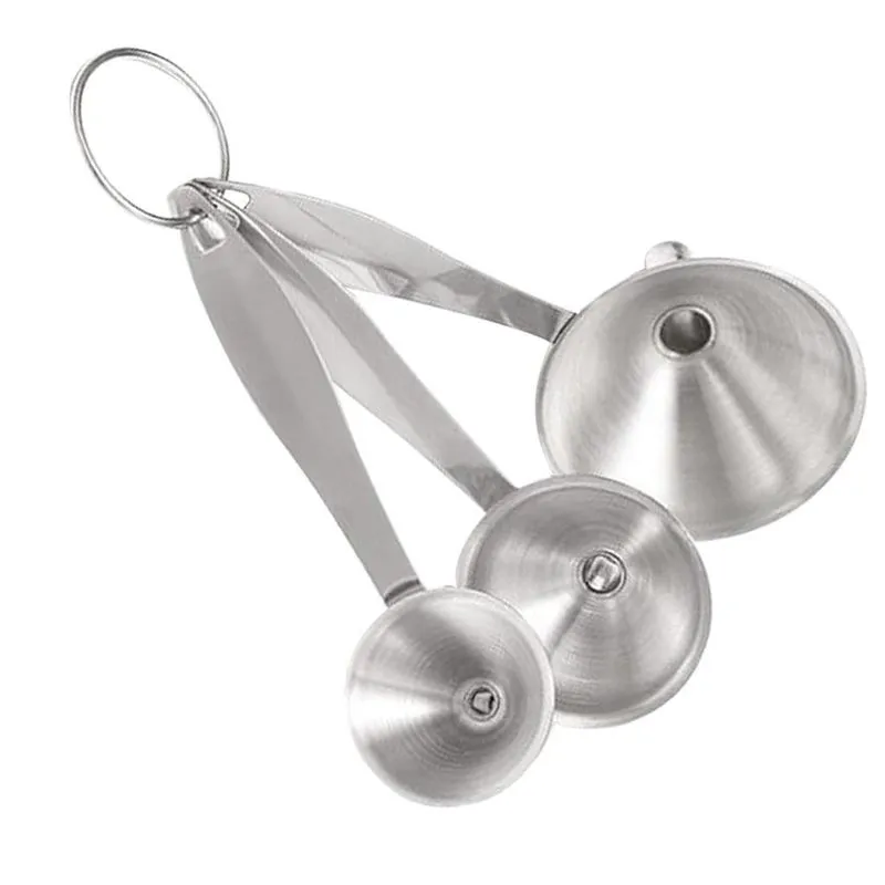 3 Pçs/conjunto De Enlatados De Boca Larga De Funil De Cozinha De Aço Inoxidável