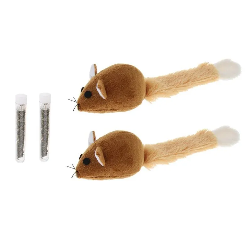 2 Peças Gato Gatinho Animal De Estimação Rato Macio Ratos Atividade Brinquedo Diversão