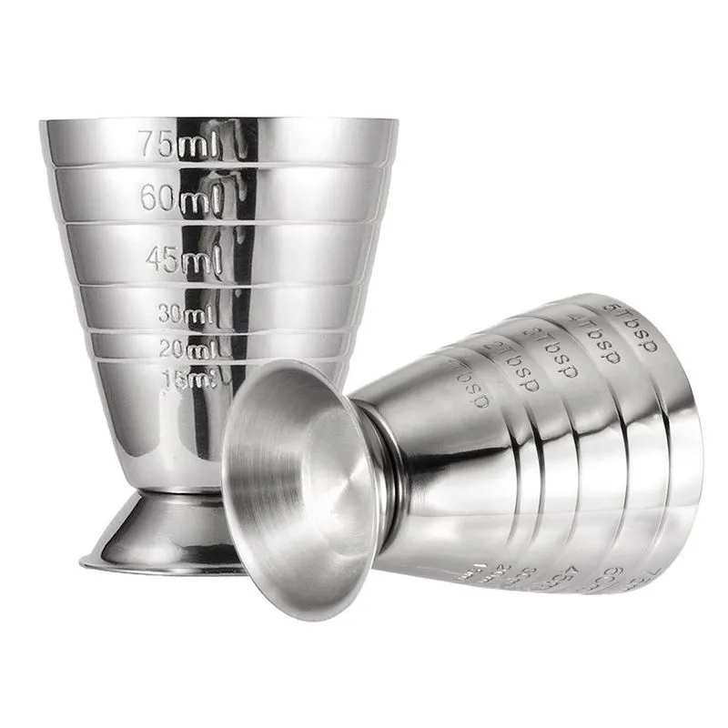 Medição De Coquetel De Aço Inoxidável De Jigger De Barra Preciso De 2 Peças