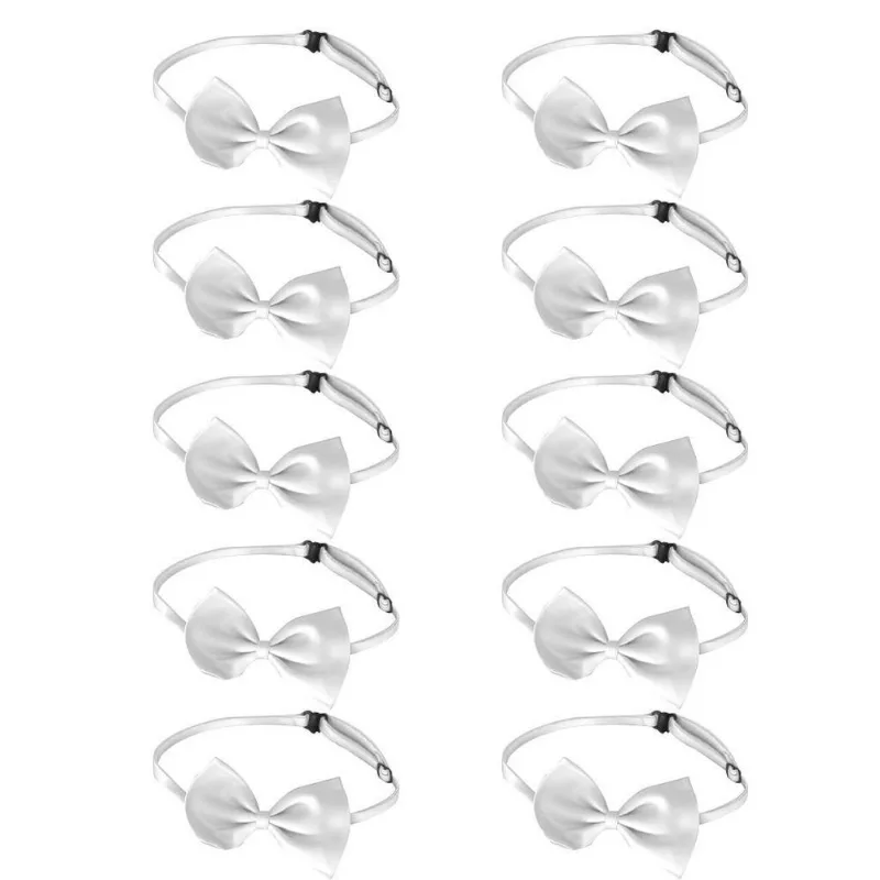 10 Pçs De Smoking Sólido Formal De Gravata Borboleta Pré-amarrada Clássica Para