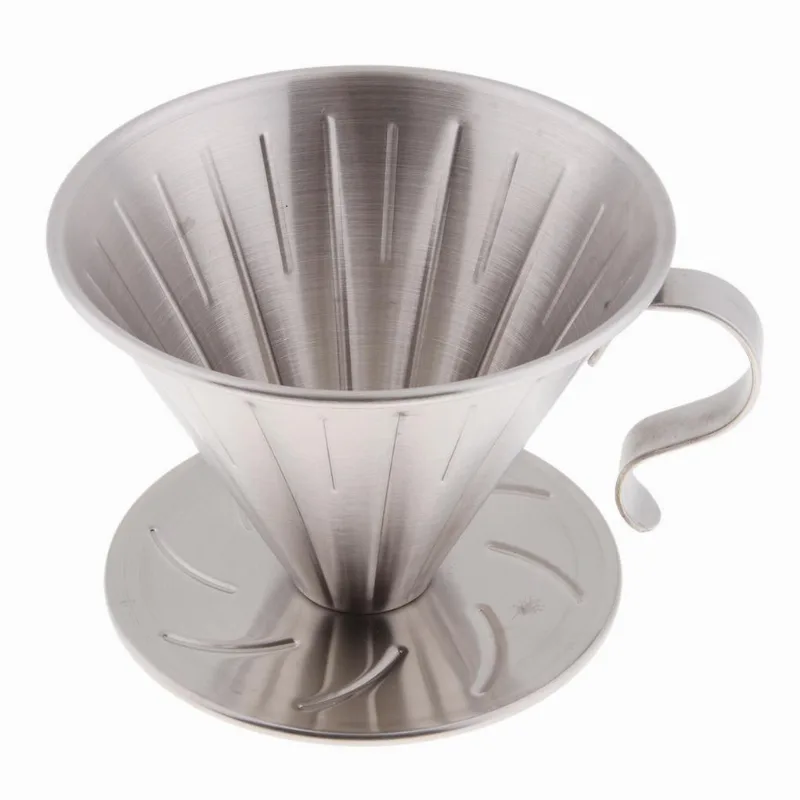 Metal Pour Over Cone Dripper Reutilizável Coffee Filter Cone