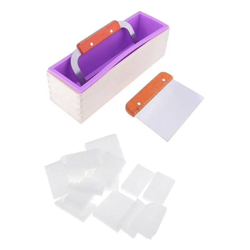 Pão De Molde De Sabão De Silicone Com 2 Peças Cortador De Bolo De Sabão E 500g