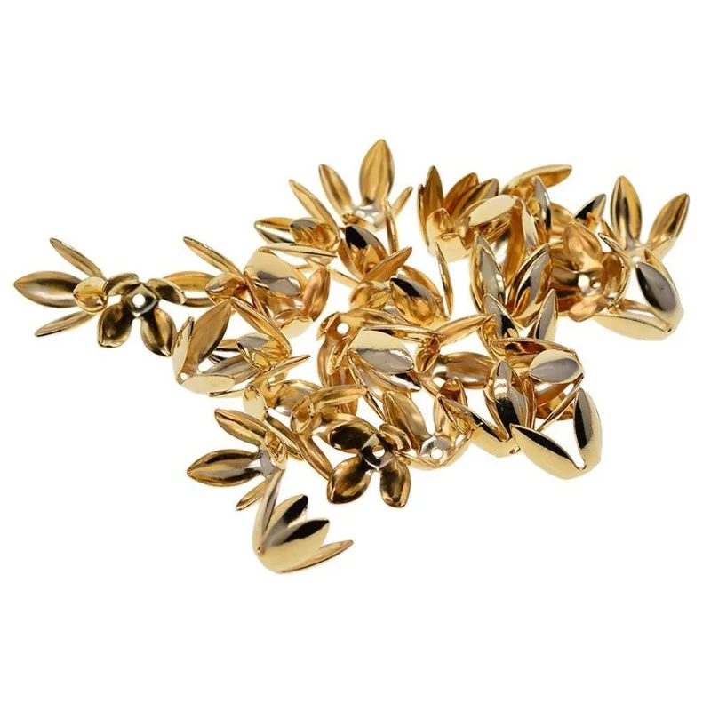 50 Pçs Tampa De Borla De Franja De Metal De Flor De Lírio Ajustável Diy