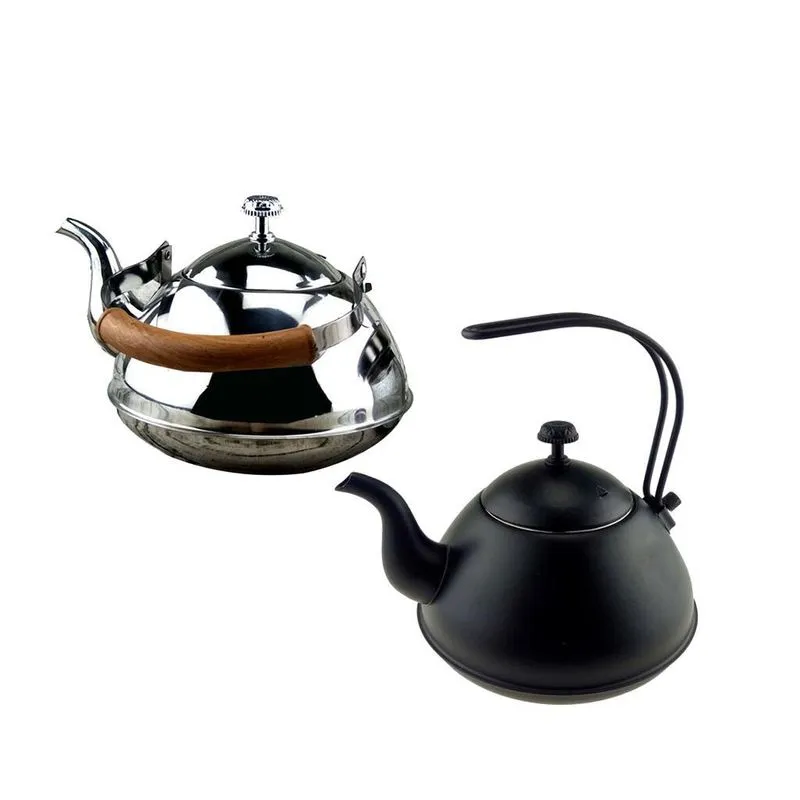 2 Estilo Chá De Aço Inoxidável 2l Chaleira De Café Pescoço De Ganso Fino