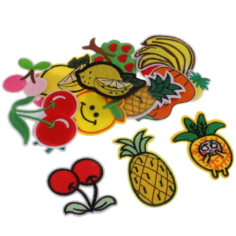 18x Patches De Bordado Série Fruta Bordado Artesanal