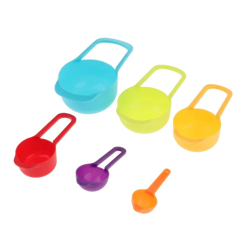 Conjunto De 6 Colheres De Medição Plásticas Coloridas Para Utensílios De Cozinha