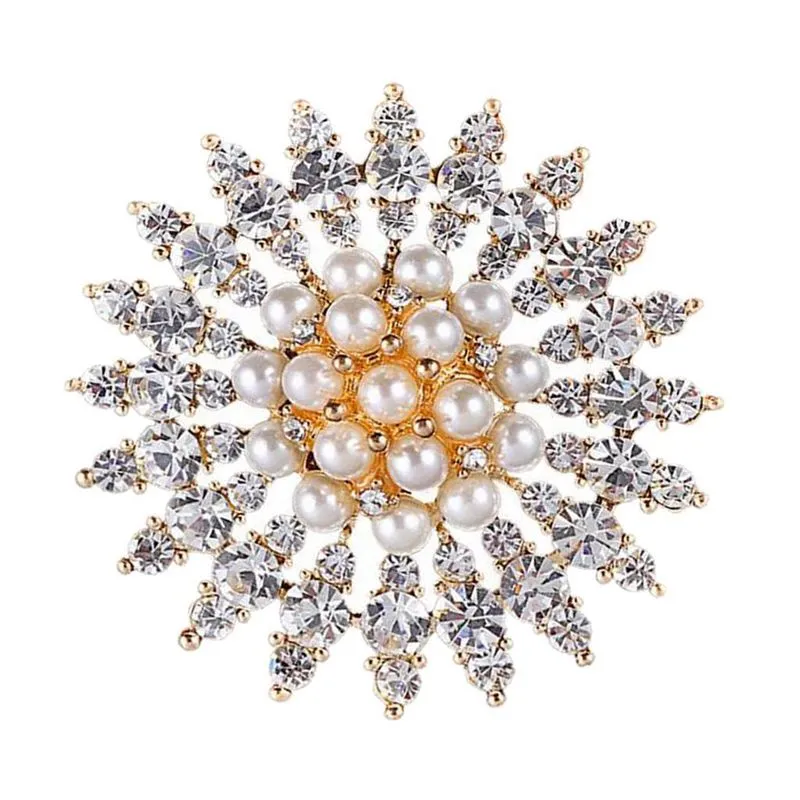 Imitação De Luxo Flor De Pérola Alfinete De Noiva Lady Girls