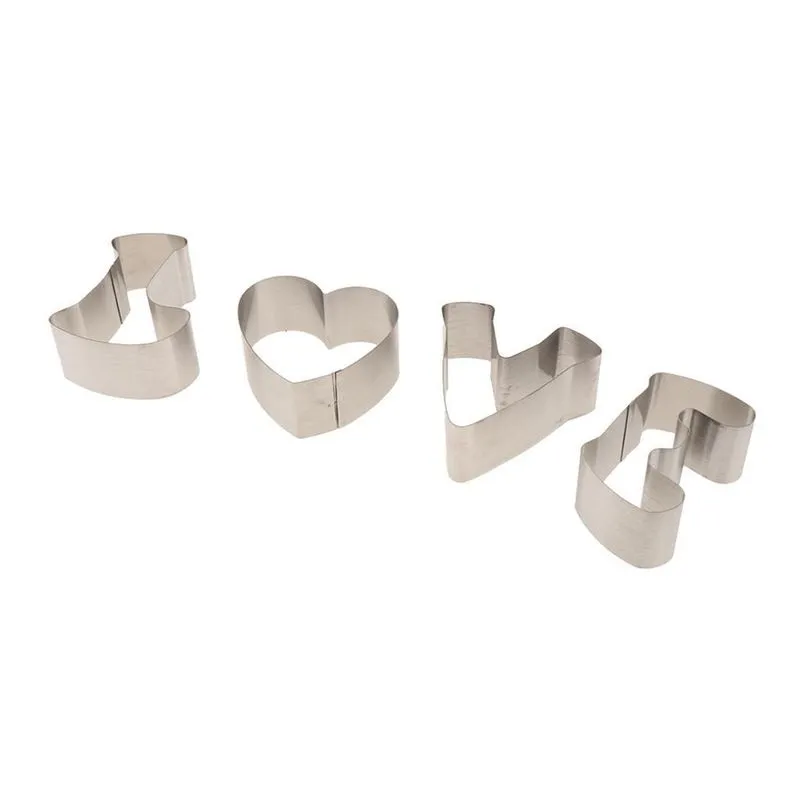 4 Pçs Cortador De Biscoito Biscoito Diy Moldes De Aço Inoxidável Cozimento
