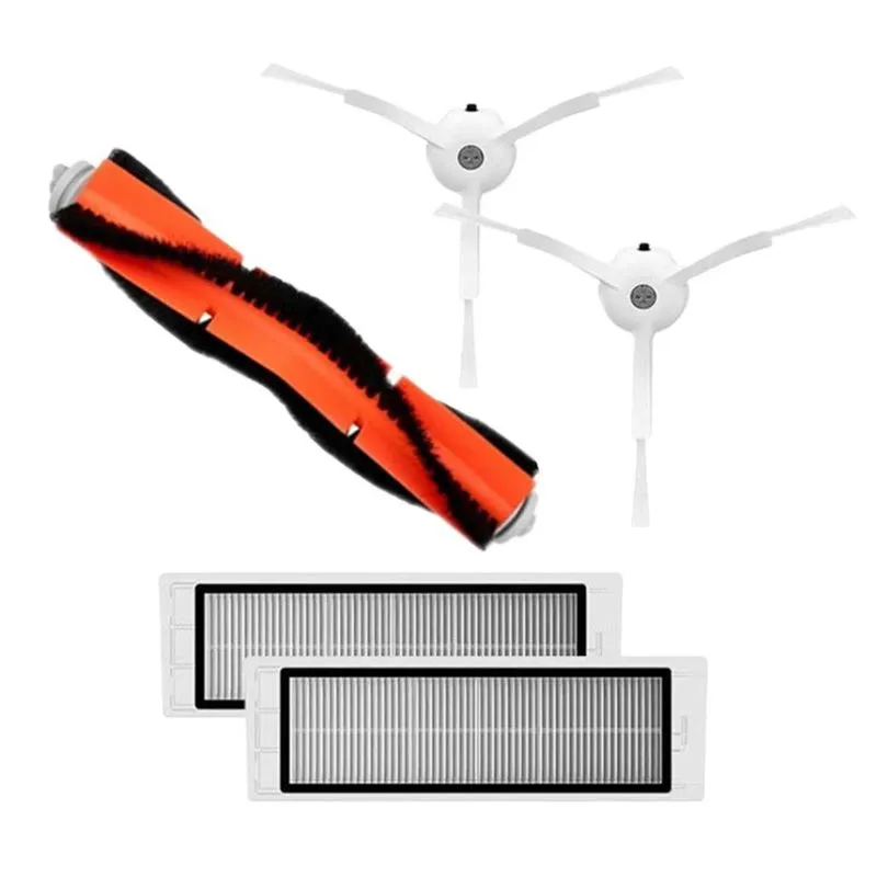 5 Peças De Escova Principal + Filtro Hepa + Escova Lateral Para Xiaomi Mi Robot