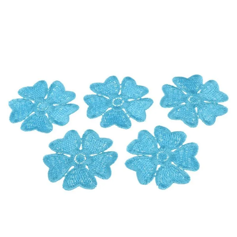 5 Peças De Remendos De Flores Bordados Costura Diy Em Remendos Costura