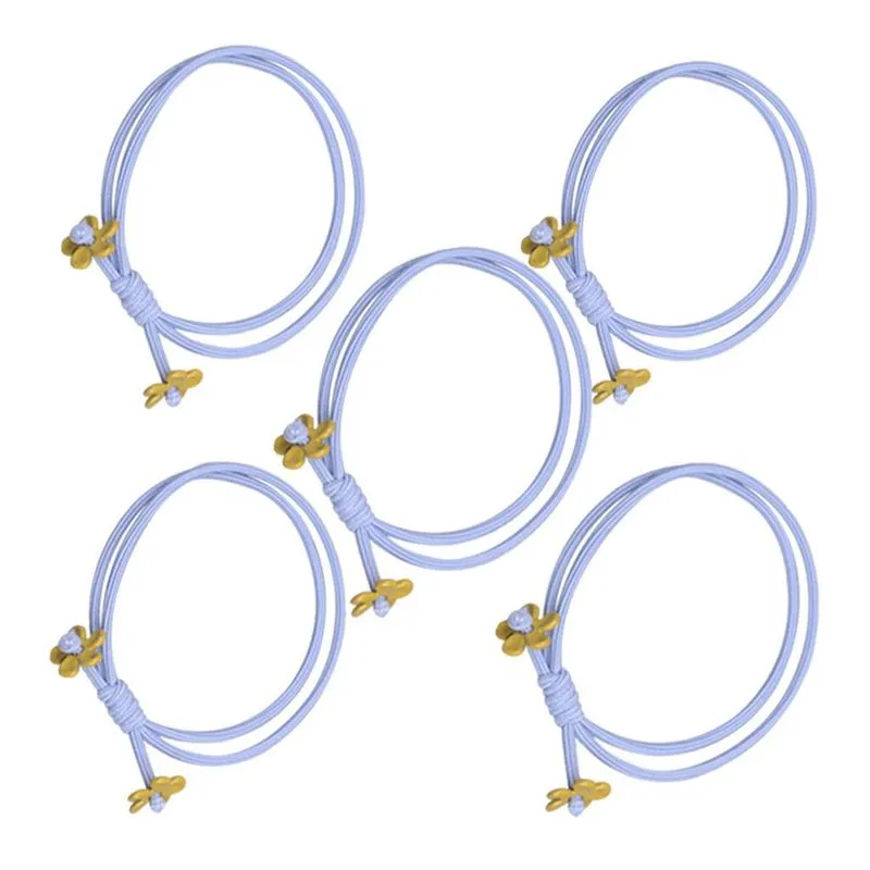Anel De Cabelo Duplo De 5 Peças Suporte De Rabo De Cavalo Corda Elástica