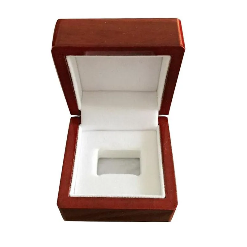 Caixa De Joias De Madeira 65x65x50mm Vermelho Vinho Para Suporte De Anel