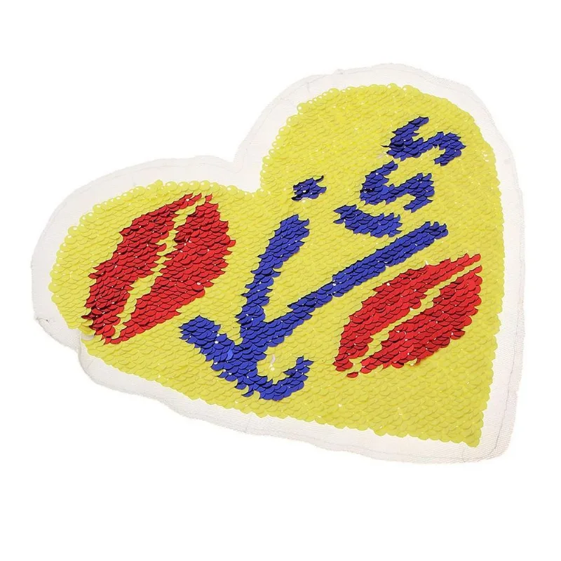 Amor Coração Beijo Lábios Bordado Lantejoulas Patch Roupas