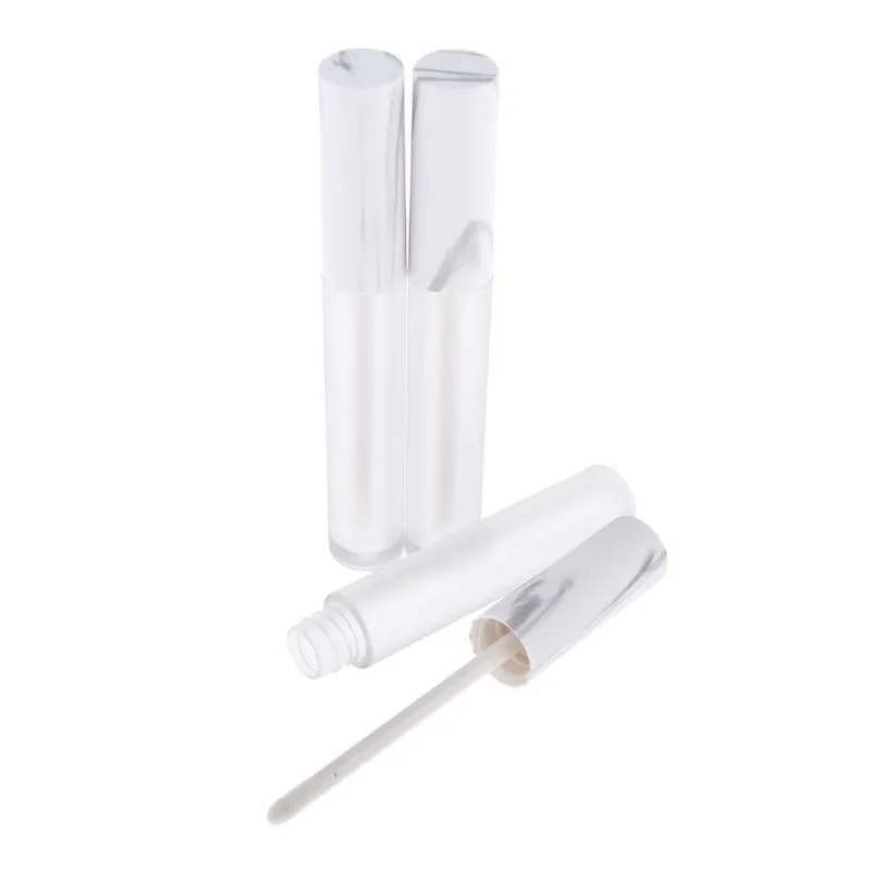 3 Pçs 4.5ml Recipientes Vazios De Brilho Labial Tubo E Tampa De Mármore Para