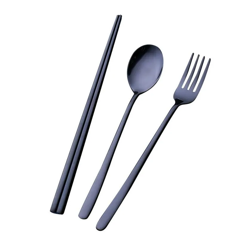 Conjunto De Colher De Garfo De Utensílios De Mesa Portáteis De Aço Inoxidável