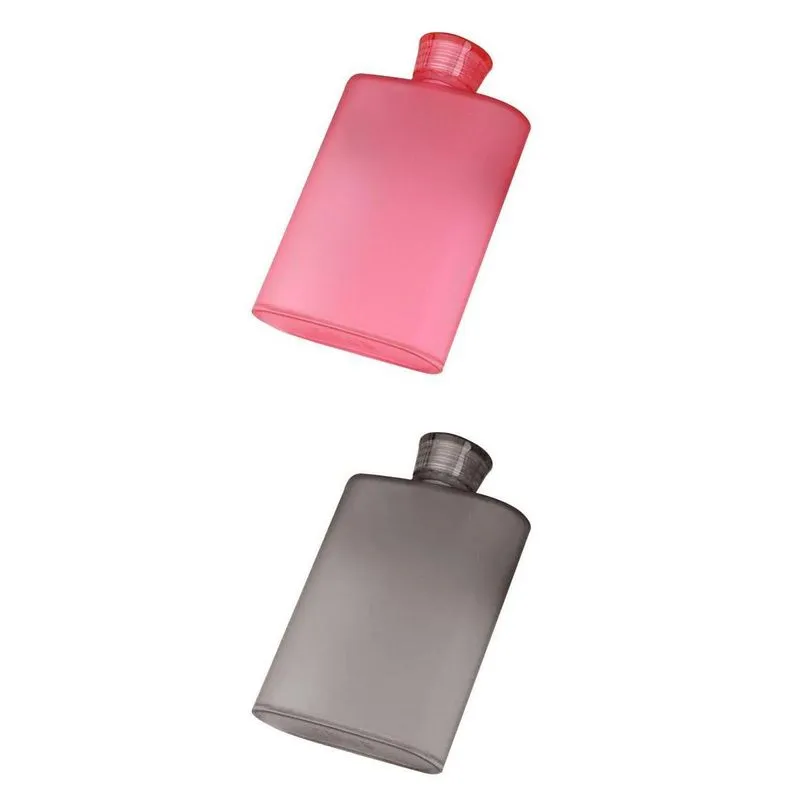 2 Peças De Plástico Licor De Quadril Uísque Álcool Frasco Tampa Bolso