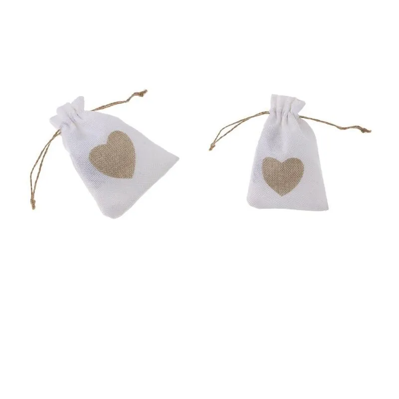 20 Peças De Sacos De Presente De Sacos De Presente De Cordão De Juta De Serapilheira Para Casamento