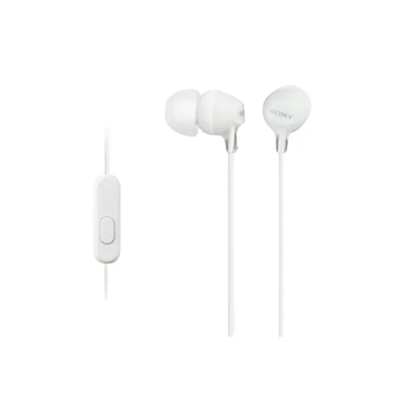Audífonos In Ear Sony MDR-EX15AP con Micrófono 3.5 mm Sonido Potente Blanco