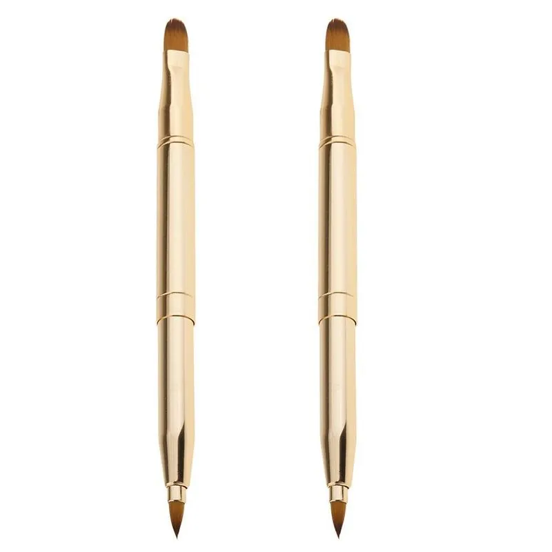 2x Escova De Lábios Retrátil Sombra Cosmética De Duas Cabeças