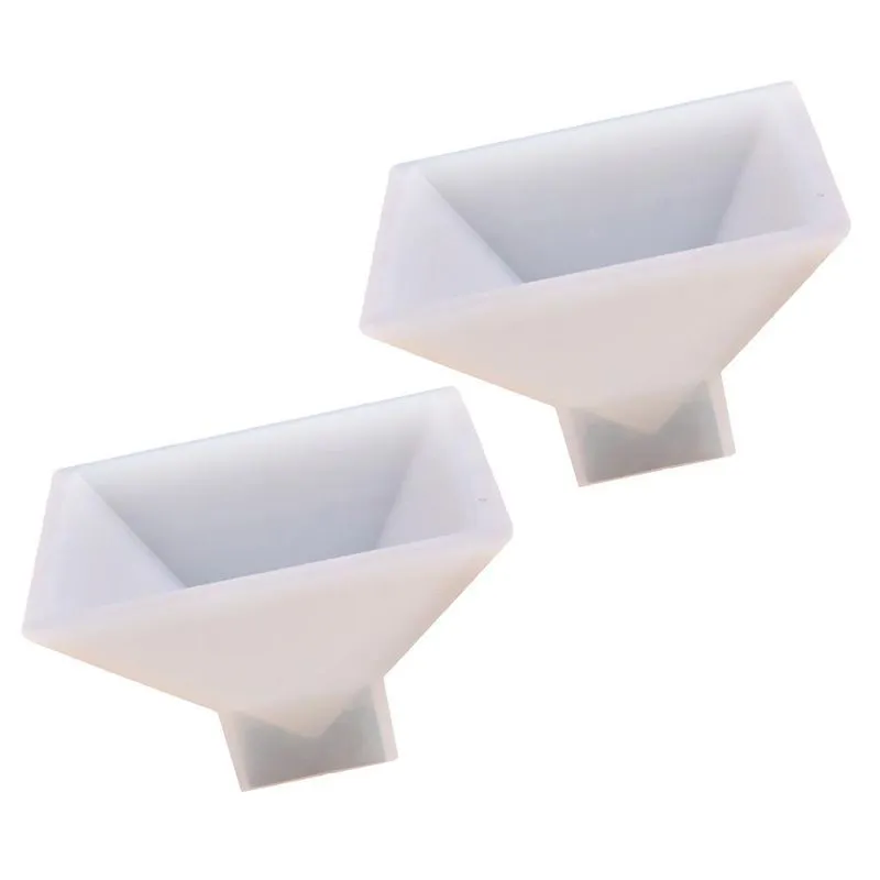 2 Peças Forma De Pirâmide Diy Molde De Silicone Fundição De Resina