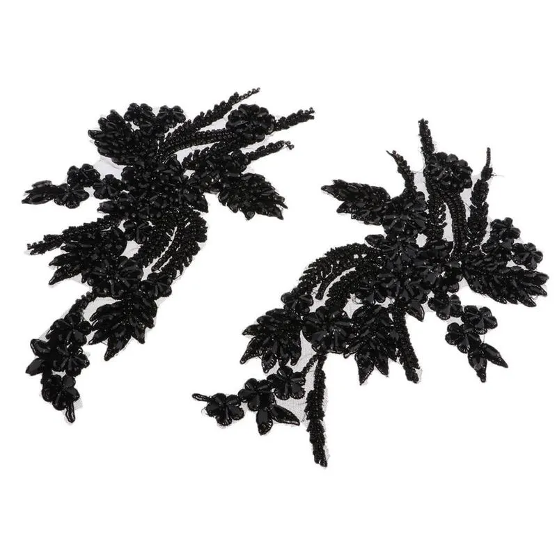1 Par De Remendos Bordados Com Flores No Vestido Motivo De Costura