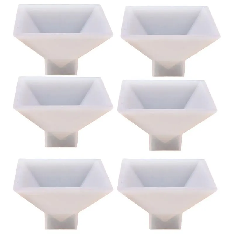 6 Peças Forma De Pirâmide Diy Molde De Silicone Fundição De Resina