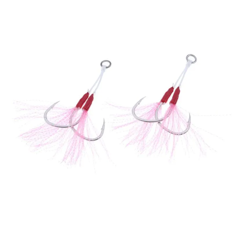 Aço Carbono Double Assist Jigging Ganchos De Pesca Com