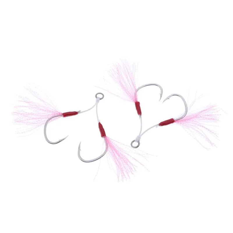 Aço Carbono Double Assist Jigging Ganchos De Pesca Com