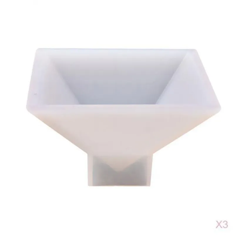 3 Peças Forma De Pirâmide Diy Molde De Silicone Fundição De Resina