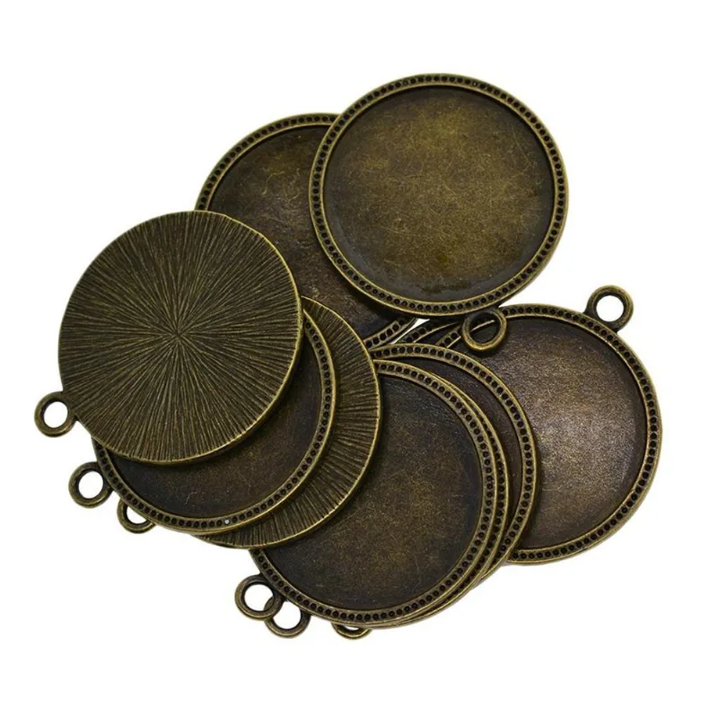 Base De Bandeja De Moldura Redonda De Círculo Em Branco De 10 Peças Para 38 Mm/1,5 Polegada
