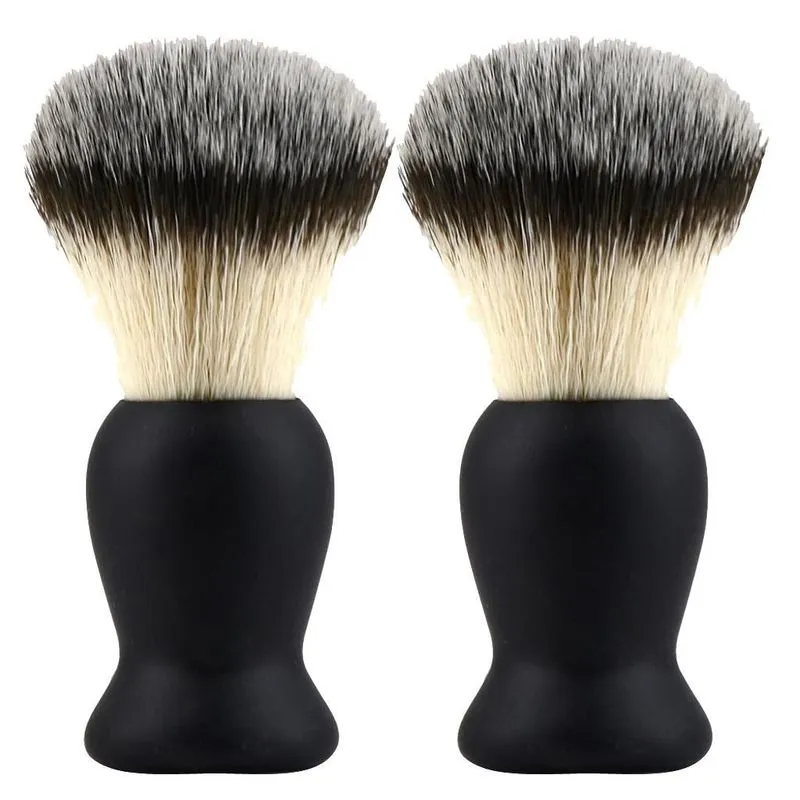 2x Escova De Barbear Masculina De Luxo Com Alça Abs Barbeiro De Salão