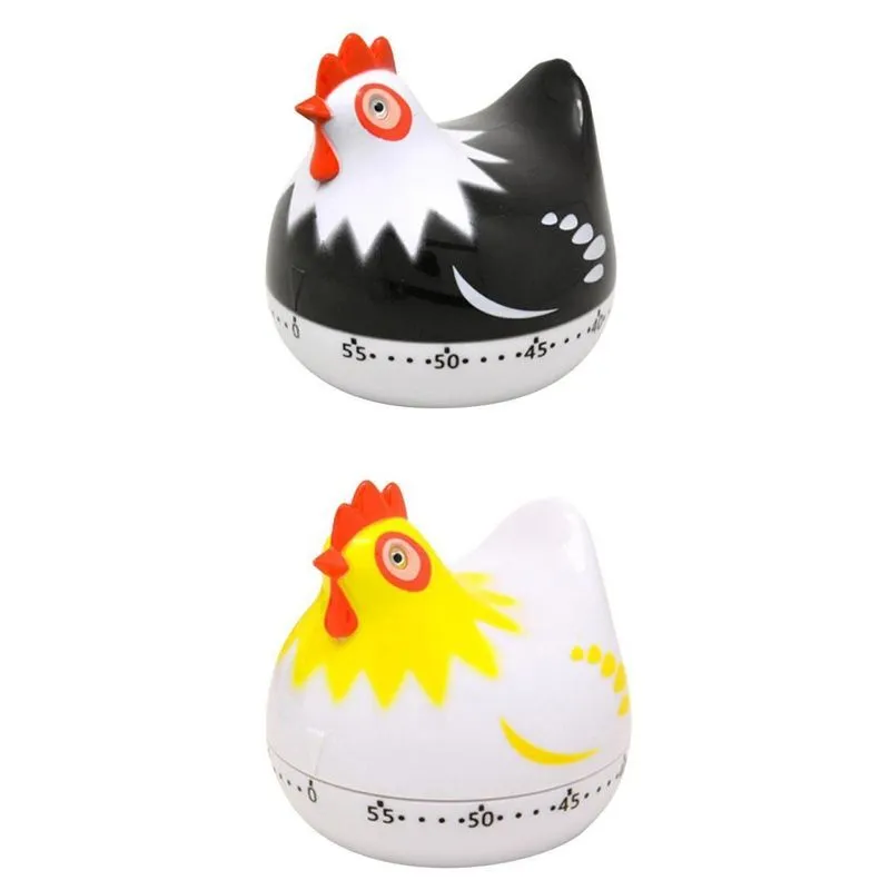 2 Peças De Temporizador De Cozinha Em Forma De Galinha Cozimento Mecânico Manual De Alimentos