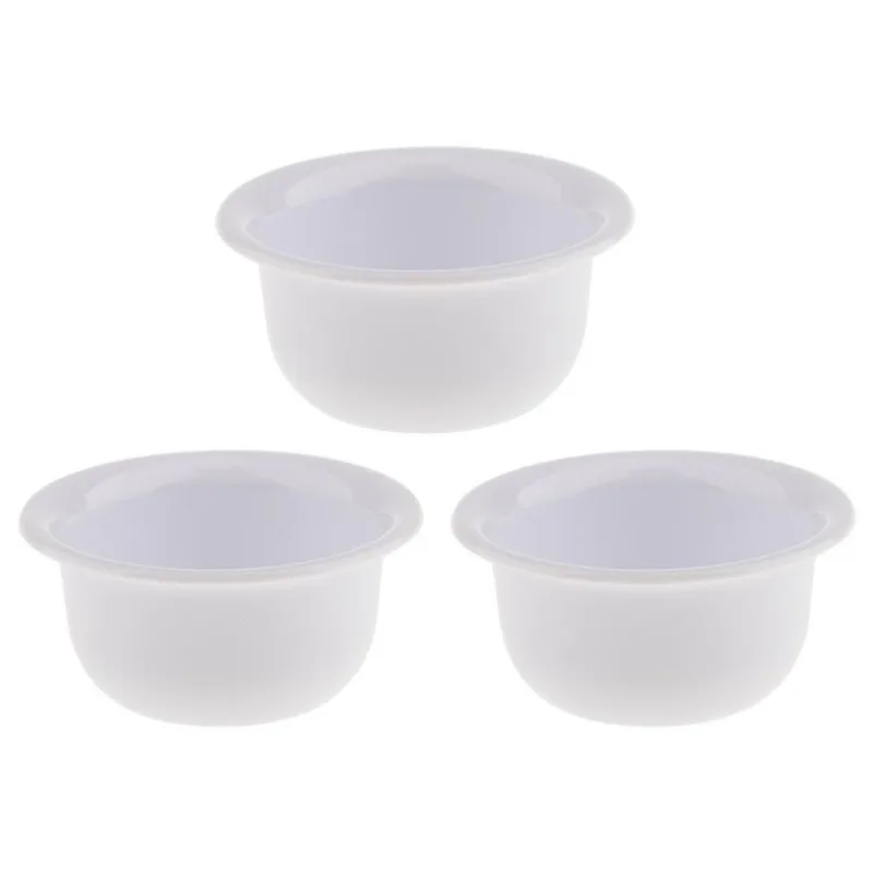 3 X Caneca De Barbear Branca De Plástico Para Homem Barbear Barba Barbear